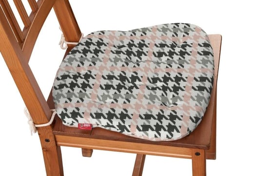 Siedzisko Filip na krzesło DEKORIA Brooklyn, różowo - czarna pepitka, 41x38x3,5 cm Dekoria