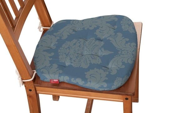 Siedzisko Filip na krzesło DEKORIA Damasco, niebieski, 41x38x3,5 cm Dekoria