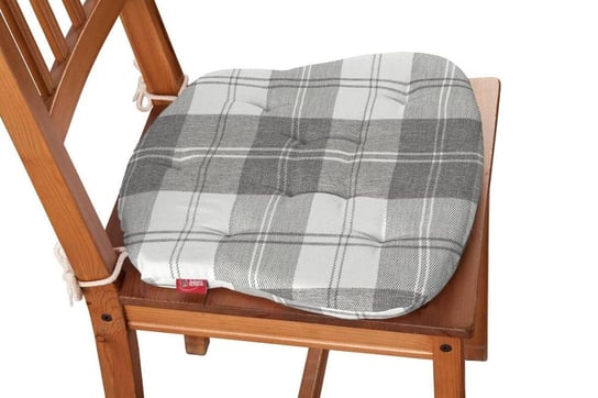Siedzisko Filip na krzesło DEKORIA Edinburgh, krata szaro - biała, 41x38x3,5 cm Dekoria
