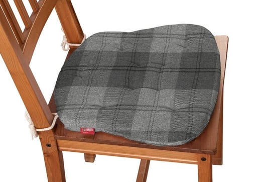 Siedzisko Filip na krzesło DEKORIA Edinburgh, krata w odcieniach szarości, 41x38x3,5 cm Dekoria