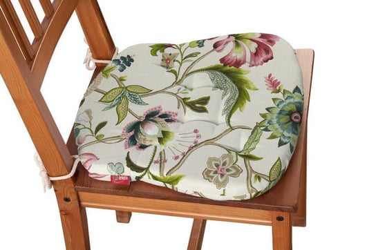 Siedzisko Filip na krzesło DEKORIA Londres, kolorowe kwiaty na jasnym tle, 41x38x3,5 cm Dekoria