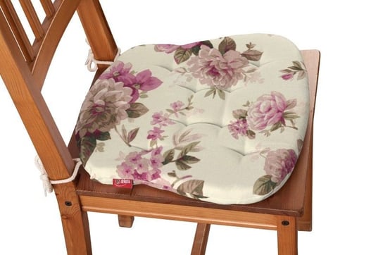 Siedzisko Filip na krzesło DEKORIA Mirella, różowo - beżowe róże na kremowym tle, 41x38x3,5 cm Dekoria