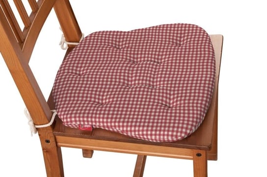 Siedzisko Filip na krzesło DEKORIA Quadro, czerwono biała krateczka, 41x38x3,5 cm Dekoria