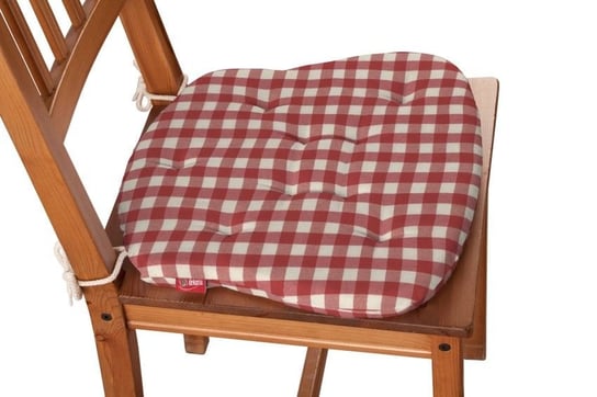 Siedzisko Filip na krzesło DEKORIA Quadro, czerwono biała kratka, 41x38x3,5 cm Dekoria