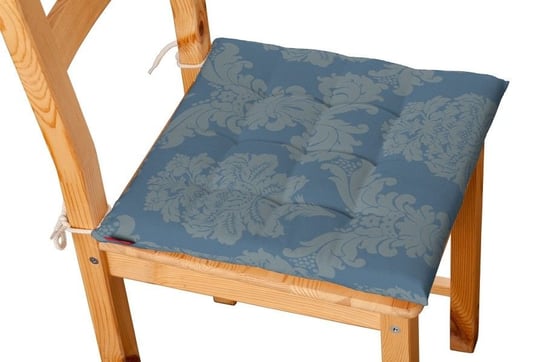Siedzisko Karol na krzesło DEKORIA Damasco, niebieski, 40x40x3,5 cm Dekoria