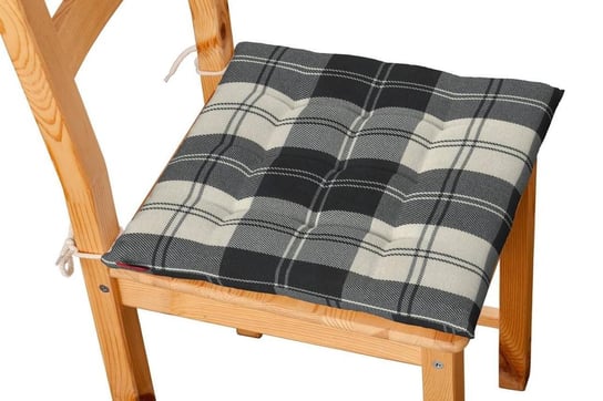 Siedzisko Karol na krzesło DEKORIA Edinburgh, krata czarno - biała, 40x40x3,5 cm Dekoria