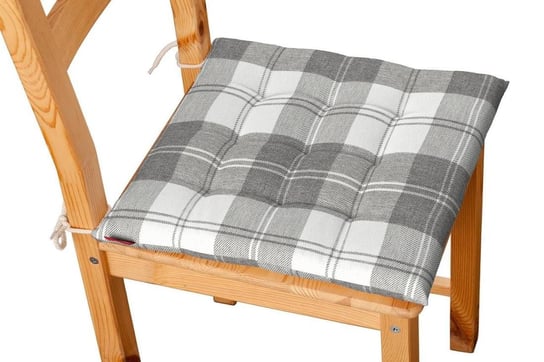 Siedzisko Karol na krzesło DEKORIA Edinburgh, krata szaro - biała, 40x40x3,5 cm Dekoria