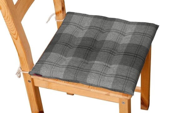 Siedzisko Karol na krzesło DEKORIA Edinburgh, krata w odcieniach szarości, 40x40x3,5 cm Dekoria