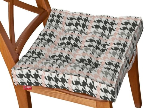 Siedzisko Kuba na krzesło DEKORIA Brooklyn, różowo - czarna pepitka, 40x40x6 cm Dekoria