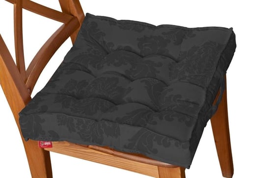 Siedzisko Kuba na krzesło DEKORIA Damasco, czarny, 50x50x10 cm Dekoria
