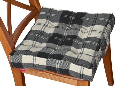 Siedzisko Kuba na krzesło DEKORIA Edinburgh, krata czarno - biała, 40x40x6 cm Dekoria
