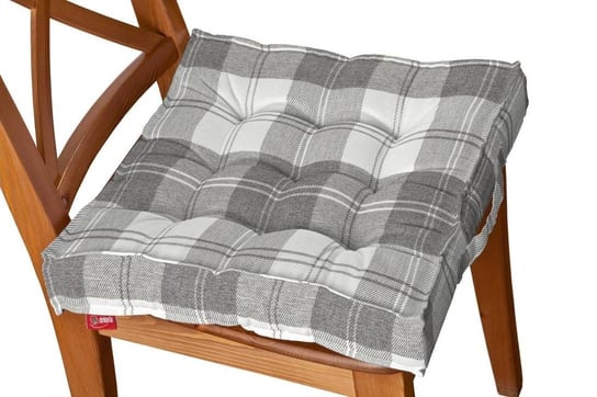 Siedzisko Kuba na krzesło DEKORIA Edinburgh, krata szaro - biała, 40x40x6 cm Dekoria