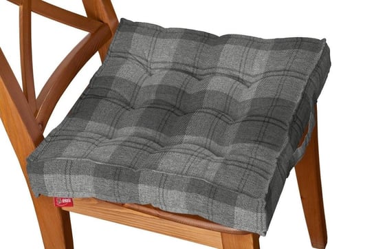 Siedzisko Kuba na krzesło DEKORIA Edinburgh, krata w odcieniach szarości, 50x50x10 cm Dekoria
