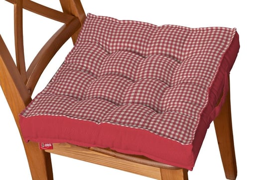 Siedzisko Kuba na krzesło DEKORIA Quadro, czerwono biała krateczka, 50x50x10 cm Dekoria
