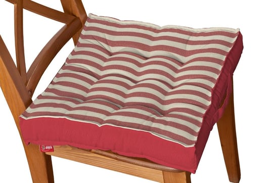 Siedzisko Kuba na krzesło DEKORIA Quadro, czerwono białe pasy, 40x40x6 cm Dekoria