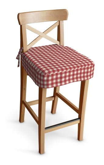 Siedzisko na krzesło barowe Ingolf, czerwono biała kratka (1,5x1,5cm), krzesło barowe Ingolf, Quadro Inna marka