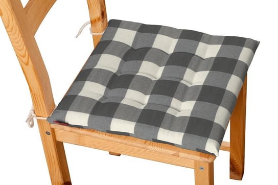 Siedzisko na krzesło DEKORIA Quadro, Karol, szaro-biała krata (5,5x5,5cm), 40x40 cm Dekoria