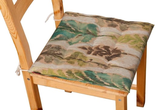 Siedzisko na krzesło DEKORIA Urban Jungle, Karol, beżowe, zielono-brązowe liście, 40x40 cm Dekoria