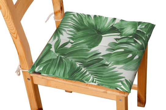 Siedzisko na krzesło Karol DEKORIA Urban Jungle, zielono-białe, 40x40x3,5 cm Dekoria