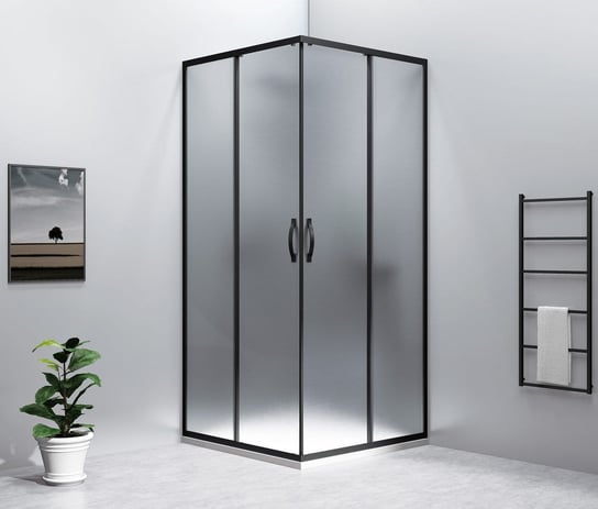 SIGMA SIMPLY BLACK kabina prysznicowa 1000x1000 mm, wejście z rogu, Brick szkło Inna marka