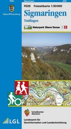 Sigmaringen Naturpark Obere Donau Freizeitkarte 1 : 50 000 Lva Baden-Wurttemberg, Landesamt Fr Geoinformation Und Landentwicklung Baden-Wrttemberg