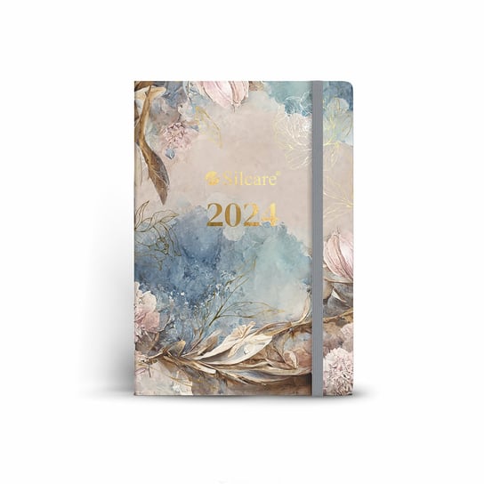 Silcare Kalendarz Książkowy Kwiatowy 2024 B5 Z Gumką Silcare