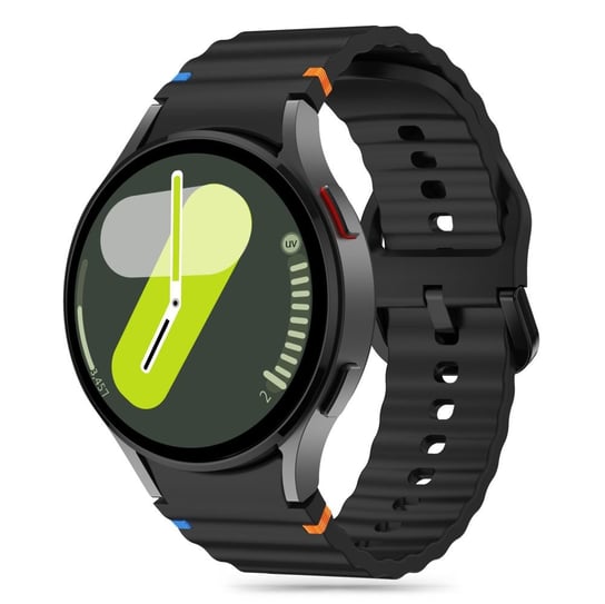 Silicone Sport Pasek Silikonowy Gumowy Do Samsung Galaxy Watch 4 / 4 Classic / 5 / 5 Pro / 6 / 6 Classic / 7 / Fe - Black Inna marka