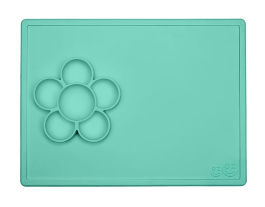 Silikonowa mata do zabawy z pojemniczkami Flower Play Mat, 2 w 1, miętowa EZPZ
