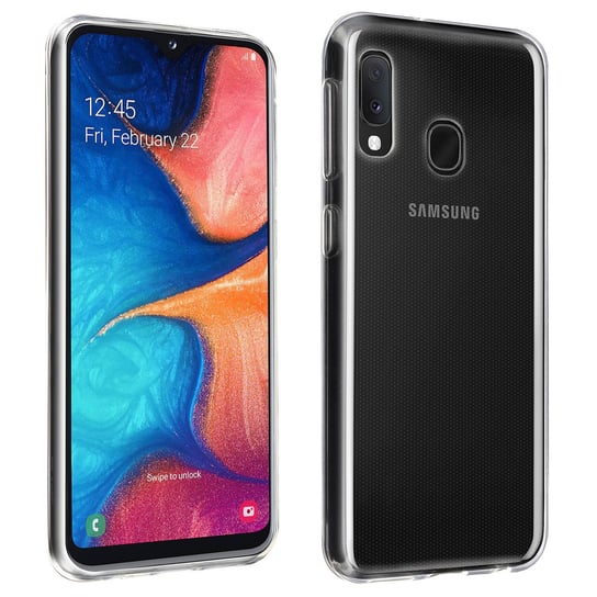 Silikonowe etui, błyszczące i matowe etui na tył do Samsunga Galaxy A20e - Przezroczyste Avizar