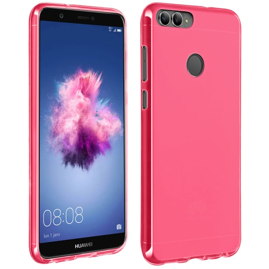 Silikonowe etui, błyszczące i matowe etui na tył telefonu Huawei P Smart – różowe Avizar