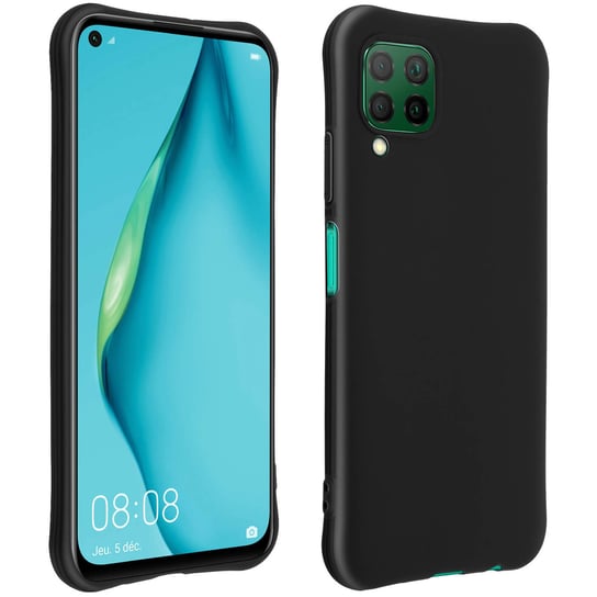 Silikonowe etui ochronne Huawei P40 Lite ze zderzakiem po bokach — czarne Avizar