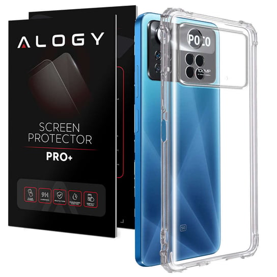 Silikonowe etui pancerne ShockProof Alogy do Xiaomi Poco X4 Pro 5G Przezroczyste + Szkło Alogy