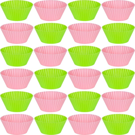 Silikonowe Foremki Na Muffinki Babeczki Zielone I Różowe 24 Szt Kamaju