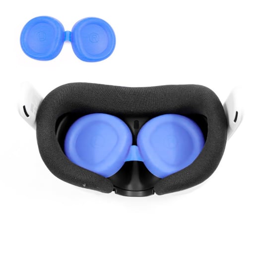 Silikonowe ochronki na soczewki do Meta Quest 3 | Niebieskie Vortex Virtual Reality