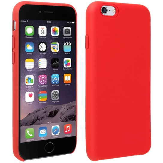 Silikonowe półsztywne etui do iPhone'a 6 / 6S, miękkie w dotyku, matowe wykończenie — czerwone Avizar