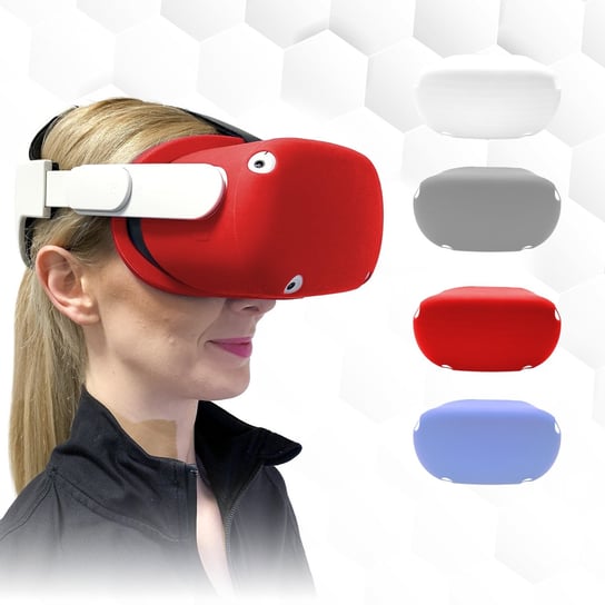 Silikonowy pokrowiec do gogli Oculus Quest 2 - Czerwony Vortex Virtual Reality
