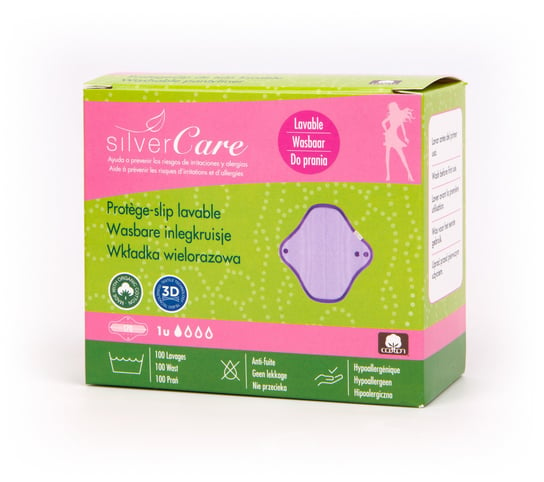 Silver Care, Wkładka wielorazowa 100% certyfikowanej bawełny organicznej, 1 szt. Silver Care