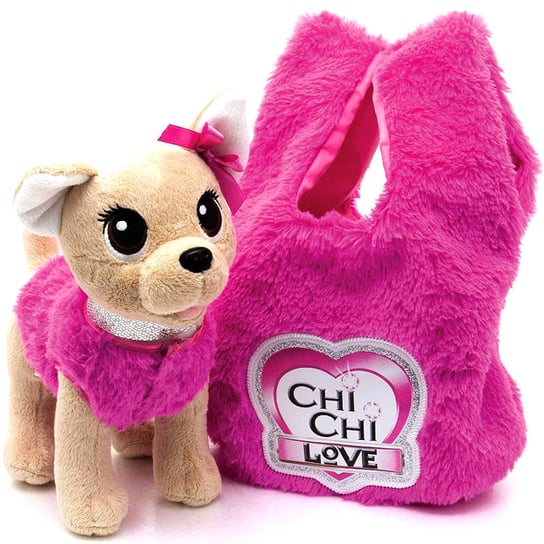 Simba, Chi Chi Love, Maskotka piesek z torbą, Różowy, 20 cm Chi Chi Love