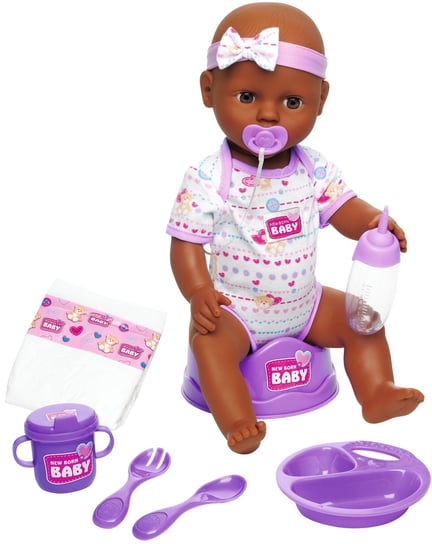 Simba, lalka New Born Baby bobas czarnoskóry, 503-0060 Simba