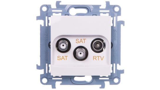 Simon 10 Gniazdo antenowe podwójne SAT-SAT-RTV biały CASK2.01/11 KONTAKT-SIMON
