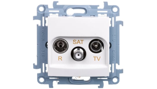 Simon 10 Gniazdo antenowe R-TV-SAT końcowe białe IP20 CASK.01/11 KONTAKT-SIMON