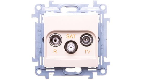 Simon 10 Gniazdo antenowe R-TV-SAT końcowe kremowe IP20 CASK.01/41 KONTAKT-SIMON