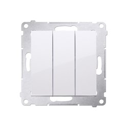 Simon 54 Premium Biały Łącznik potrójny z podświetleniem LED (moduł) 10AX 250V, szybkozłącza, DW31L.01/11 Kontakt Simon