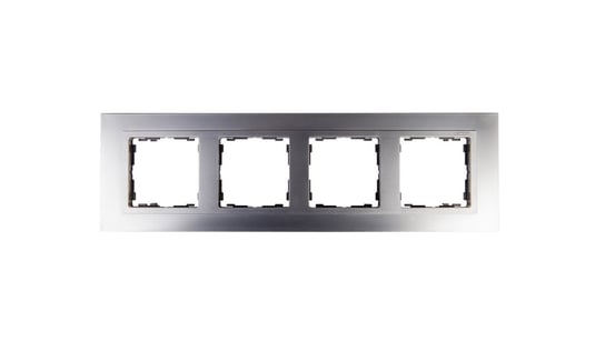 Simon 82 Ramka poczwórna pozioma metalowa  aluminium/ ramka pośrednia aluminium mat 82947-33 KONTAKT-SIMON