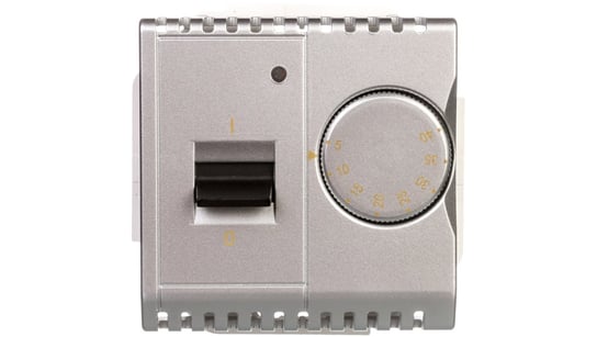 Simon Basic Regulator temperatury z czujnikiem wewnętrznym 16A 230V srebrny mat BMRT10w.02/43 KONTAKT-SIMON