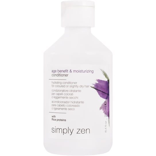 Simply Zen, Age Benefit & Moisturizing Conditioner, Nawilżająca odżywka do włosów suchych i farbowanych z pantenolem, 250 ml Simply Zen