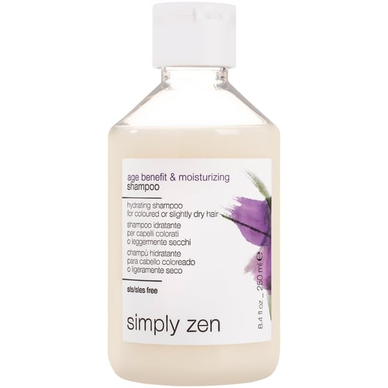 Simply Zen, Age Benefit & Moisturizing Shampoo, Nawilżający szampon przeciwstarzeniowy do włosów farbowanych suchych, 250 ml Simply Zen
