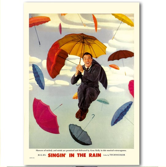 Singin in the rain, plakat 50x70 deszczowa piosenka DEKORAMA