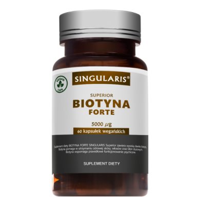 Singularis Biotyna Forte 5000ug Suplement diety, 60 kaps. wegańskich Singularis