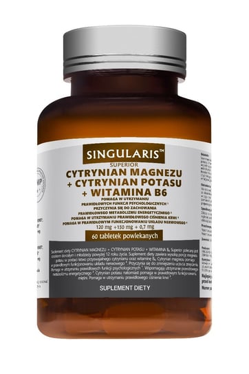 Singularis Superior, Cytrynian Magnezu + Cytrynian Potasu + Witamina B6, suplement diety, 120 tab. Singularis-Herbs